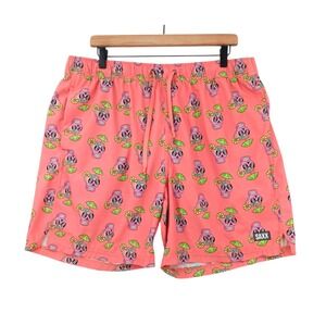 SAXX Oh Buoy Shorts Mens 36x6 Pink Skull Print Performance Lined Quick Dry Gym